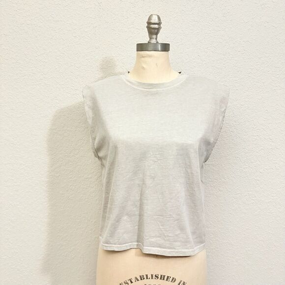 & OTHER STORIES Muscle Tee Gray Crew Neck Cotton Minimalist NWOT - Picture 1 of 10